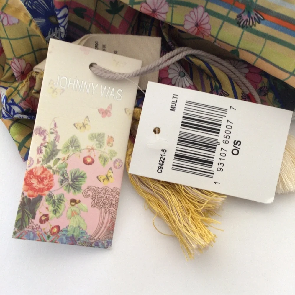 JOHNNY WAS SILK FLORAL SCARF NWT